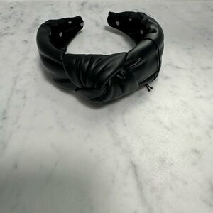 Lele sadoughi black faux leather headband